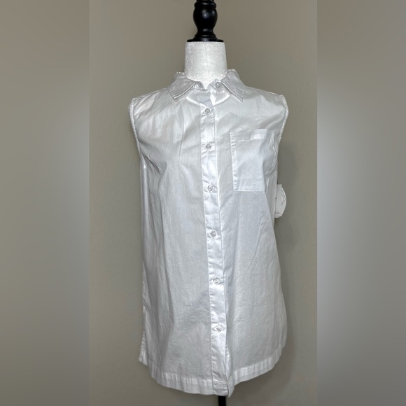 Japna Sleeveless Button-Up Shirt 2 Ways to wear Top - Picture 16 of 16